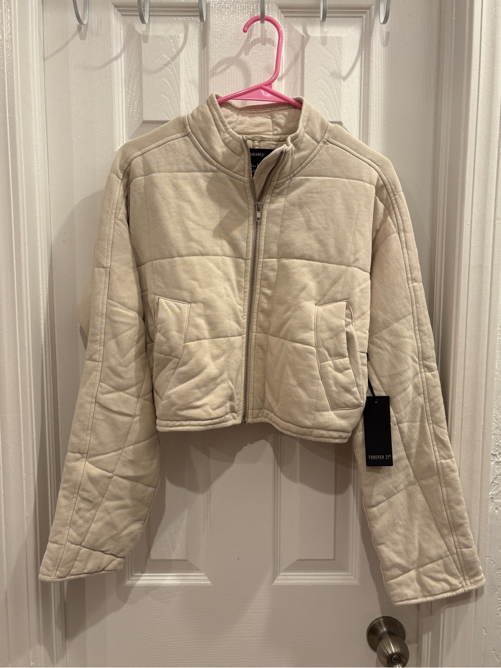 🫧🫧 Forever 21 Cream Quilted Crop Jacket 🫧